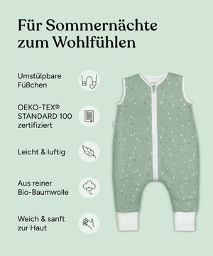 schlafsack bio baumwolle 110 2-er Pack Sommerschlafsack mit Beinen