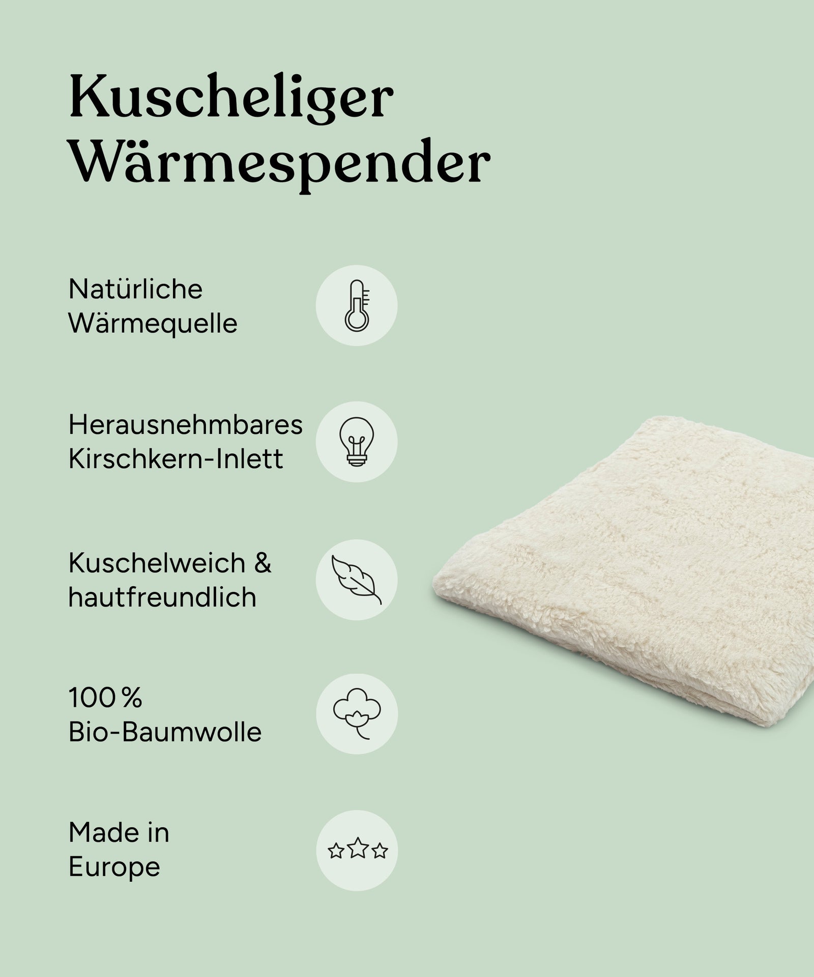 Vorteile von dem Kischkernkissen Quadrat.